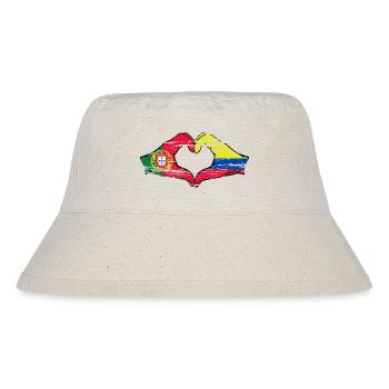 Portugal Colombie Drapeau Mains Coeur Forme Utilisé - Bob recyclé Stanley/Stella - blanc naturel - Devant