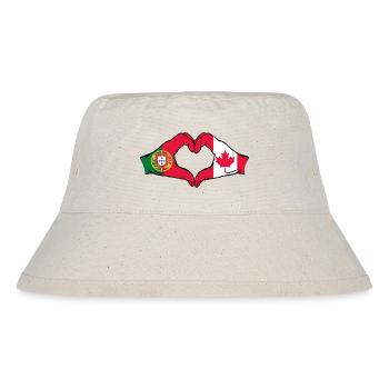 Portugal Canada Drapeau Mains Coeur - Bob recyclé Stanley/Stella - blanc naturel - Devant