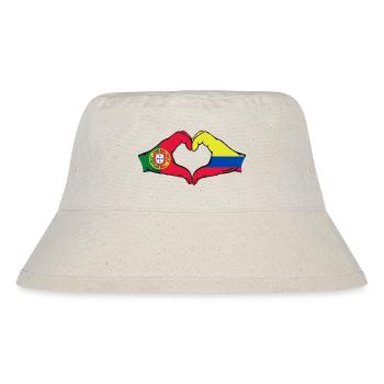 Portugal Colombie Drapeau Mains Coeur Forme Coeur - Bob recyclé Stanley/Stella - blanc naturel - Devant