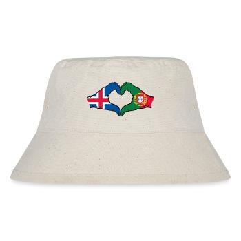 Islande Portugal Drapeau Mains Coeur Forme - Bob recyclé Stanley/Stella - blanc naturel - Devant