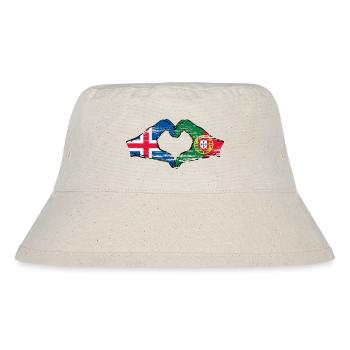 Iceland Portugal Flag Hands Heart Shape Used - Stanley/Stella Recycled Bucket Hat - natural - Front