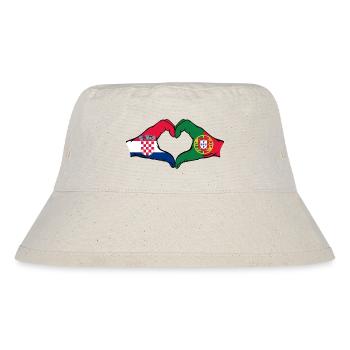 Croatia Portugal Flag Hands Heart Shape - Stanley/Stella Recycled Bucket Hat - natural - Front