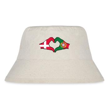 Denmark Portugal Flag Hands Heart Shape - Stanley/Stella Recycled Bucket Hat - natural - Front