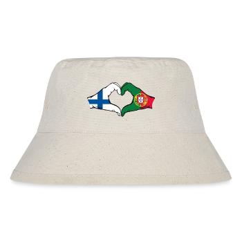 Finland Portugal Flag Hands Heart Shape - Stanley/Stella Recycled Bucket Hat - natural - Front