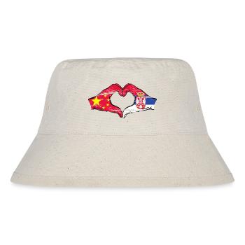 Chine Serbie drapeau mains forme coeur utilisé - Bob recyclé Stanley/Stella - blanc naturel - Devant