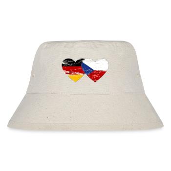 Germany Czech Republic Flag Heart Flag used - Stanley/Stella Recycled Bucket Hat - natural - Front