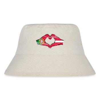 Portugal Latvia flag hands heart shape used - Stanley/Stella Recycled Bucket Hat - natural - Front