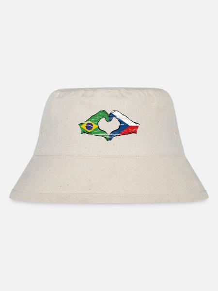 Brésil République tchèque drapeau coeur d’occasion - Bob recyclé Stanley/Stella - blanc naturel