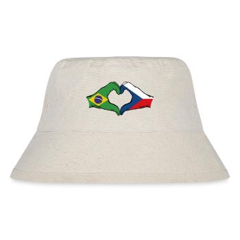 Brazil Czech Republic Flag Heart Shape - Stanley/Stella Recycled Bucket Hat - natural - Front