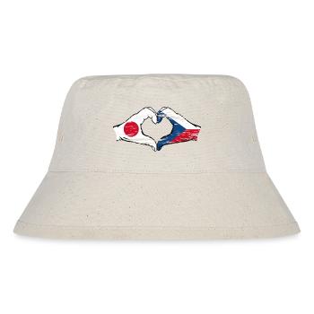 Drapeau du Japon et de la République tchèque en forme de coeur utilisé - Bob recyclé Stanley/Stella - blanc naturel - Devant