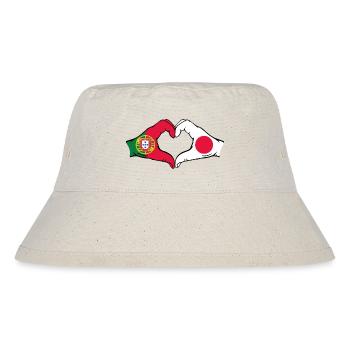 Portugal Japon Drapeau Coeur Forme - Bob recyclé Stanley/Stella - blanc naturel - Devant