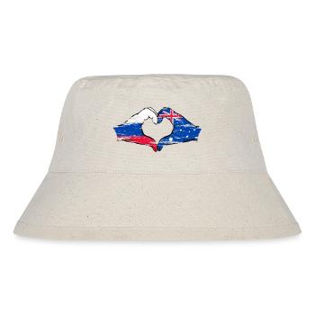 Russia Australia Flag Heart Shape Used - Stanley/Stella Recycled Bucket Hat - natural - Front