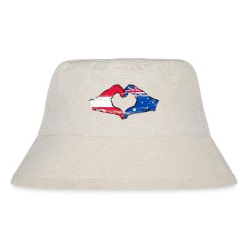 Austria Australia Flag Heart Shape - Stanley/Stella Recycled Bucket Hat - natural - Front