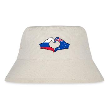 Russia Australia Flag Heart Shape - Stanley/Stella Recycled Bucket Hat - natural - Front