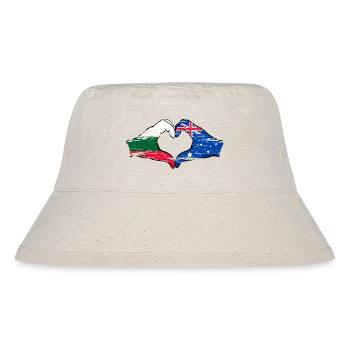 Bulgaria Australia flag heart shape used - Stanley/Stella Recycled Bucket Hat - natural - Front