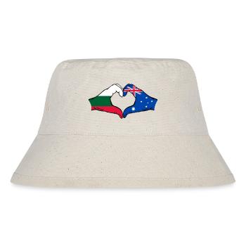 Bulgaria Australia Flag Heart Shape - Stanley/Stella Recycled Bucket Hat - natural - Front
