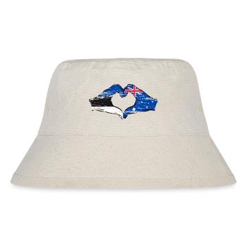 Estonia Australia Flag Heart Shape Used - Stanley/Stella Recycled Bucket Hat - natural - Front