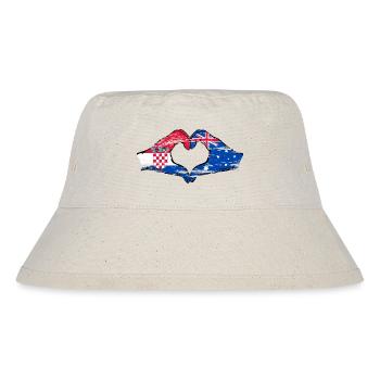 Kroatien Australien Flagge Herzform used - Stanley/Stella recycelter Bucket Hat - Naturweiß - Vorne