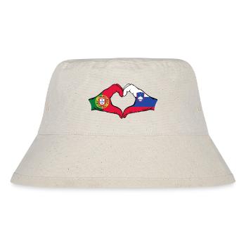 Portugal Slovénie Drapeau Coeur Forme - Bob recyclé Stanley/Stella - blanc naturel - Devant