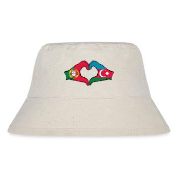 Portugal Aserbaidschan Flagge Herzform - Stanley/Stella recycelter Bucket Hat - Naturweiß - Vorne