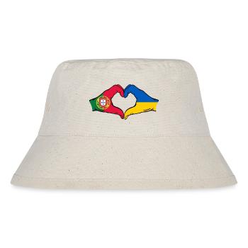 Portugal Ukraine Flag Heart Shape - Stanley/Stella Recycled Bucket Hat - natural - Front