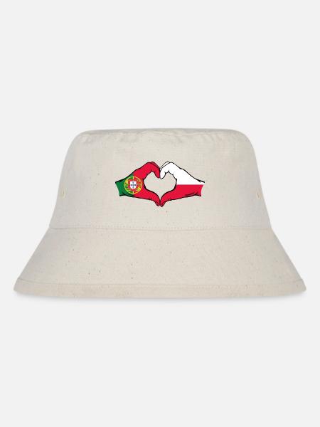 Portugal Pologne Drapeau Coeur Forme - Bob recyclé Stanley/Stella - blanc naturel