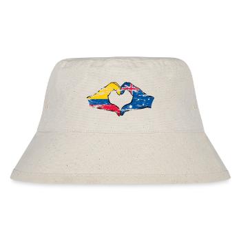 Colombia Australia flag heart shape used - Stanley/Stella Recycled Bucket Hat - natural - Front