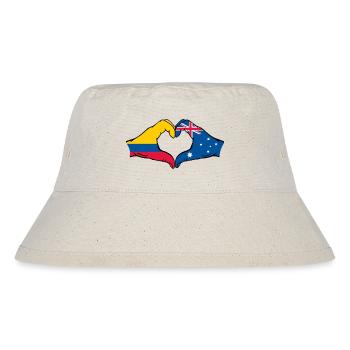 Colombia Australia Flag Heart Shape - Stanley/Stella Recycled Bucket Hat - natural - Front