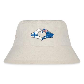 Finland Australia Flag Heart Shape Used - Stanley/Stella Recycled Bucket Hat - natural - Front
