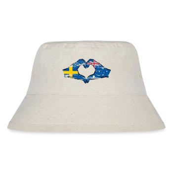 Sweden Australia Flag Heart Shape Used - Stanley/Stella Recycled Bucket Hat - natural - Front