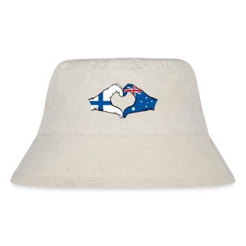 Finland Australia Flag Heart Shape - Stanley/Stella Recycled Bucket Hat - natural - Front