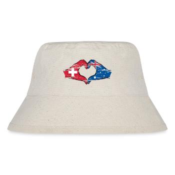 Switzerland Australia Flag Heart Shape Used - Stanley/Stella Recycled Bucket Hat - natural - Front