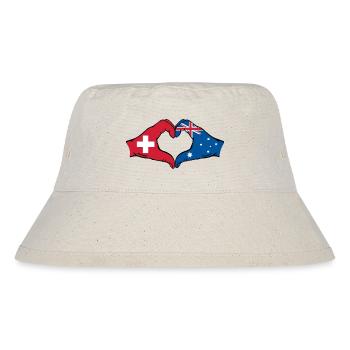 Switzerland Australia Flag Heart Shape - Stanley/Stella Recycled Bucket Hat - natural - Front