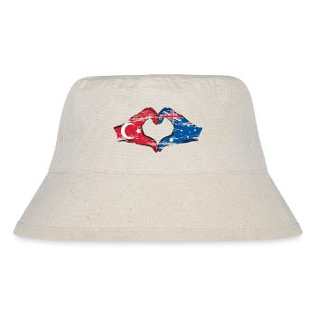 Turkey Australia Flag Heart Shape Used - Stanley/Stella Recycled Bucket Hat - natural - Front