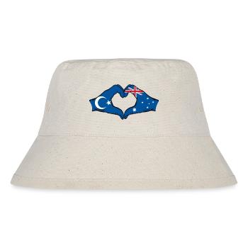 Uyghurs Australia Flag Heart Shape - Stanley/Stella Recycled Bucket Hat - natural - Front