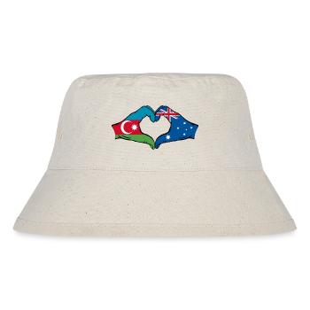 Azerbaijan Australia Flag Heart Shape - Stanley/Stella Recycled Bucket Hat - natural - Front