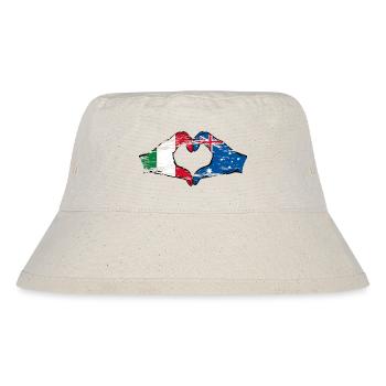 Italy Australia Flag Heart Shape Used - Stanley/Stella Recycled Bucket Hat - natural - Front