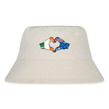 Irland Australien Flagge Herzform used - Stanley/Stella recycelter Bucket Hat - Naturweiß - Vorne