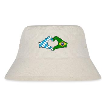 Bavaria Brazil Flag Hands Heart Shape Used - Stanley/Stella Recycled Bucket Hat - natural - Front