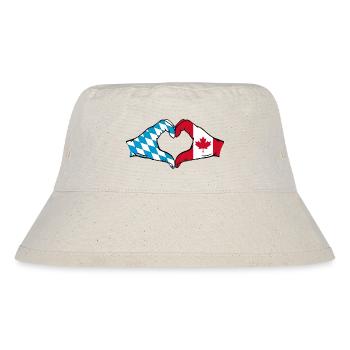 Bavaria Canada Flag Hands Heart Shape - Stanley/Stella Recycled Bucket Hat - natural - Front