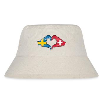 Suède Suisse Drapeau Forme de coeur utilisé - Bob recyclé Stanley/Stella - blanc naturel - Devant