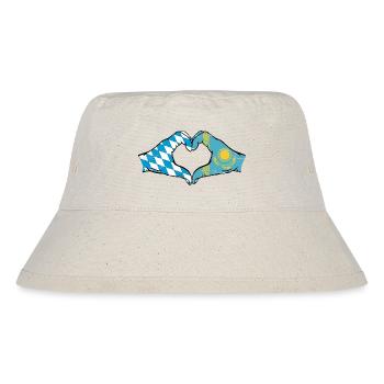 Bavaria Kazakhstan Flag Hands Heart Shape Used - Stanley/Stella Recycled Bucket Hat - natural - Front