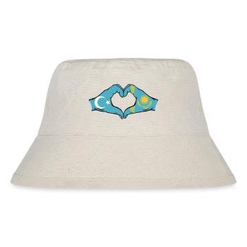Ouïghours Kazakhstan drapeau mains forme coeur - Bob recyclé Stanley/Stella - blanc naturel - Devant