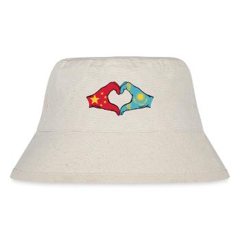 Chine Kazakhstan Drapeau Mains Coeur Forme - Bob recyclé Stanley/Stella - blanc naturel - Devant