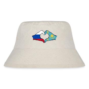 Russland Kasachstan Flagge Hände Herzform - Stanley/Stella recycelter Bucket Hat - Naturweiß - Vorne