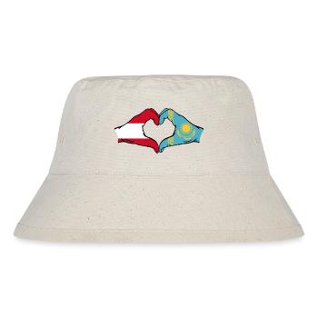 Autriche Kazakhstan Drapeau Mains Coeur Forme - Bob recyclé Stanley/Stella - blanc naturel - Devant