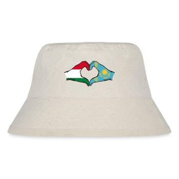 Hongrie Kazakhstan Drapeau Mains Coeur Forme - Bob recyclé Stanley/Stella - blanc naturel - Devant