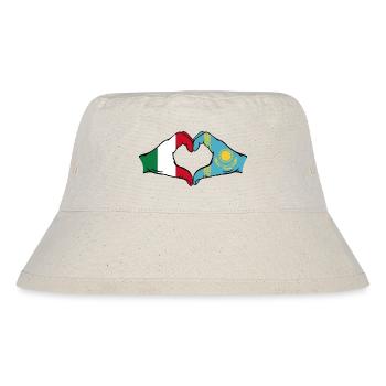 Italie Kazakhstan Drapeau Mains Coeur Forme - Bob recyclé Stanley/Stella - blanc naturel - Devant