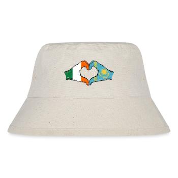 Irlande Kazakhstan Drapeau Mains Coeur Forme Utilisé - Bob recyclé Stanley/Stella - blanc naturel - Devant