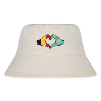Belgien Kasachstan Flagge Hände Herzform - Stanley/Stella recycelter Bucket Hat - Naturweiß - Vorne
